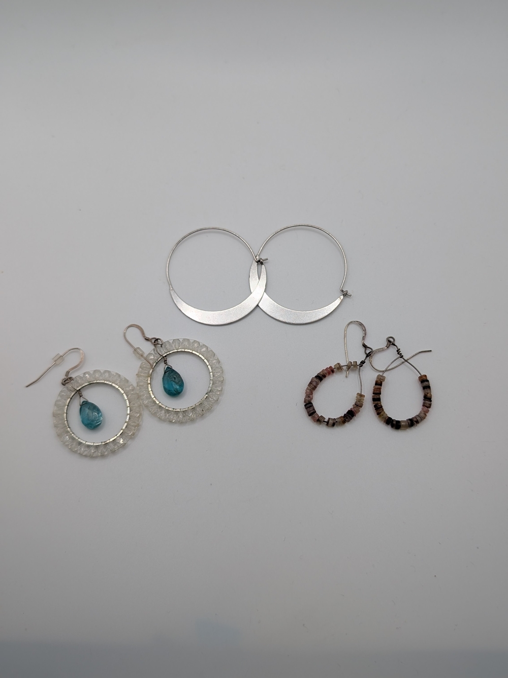 Set Of Three Hoop Style Earrings